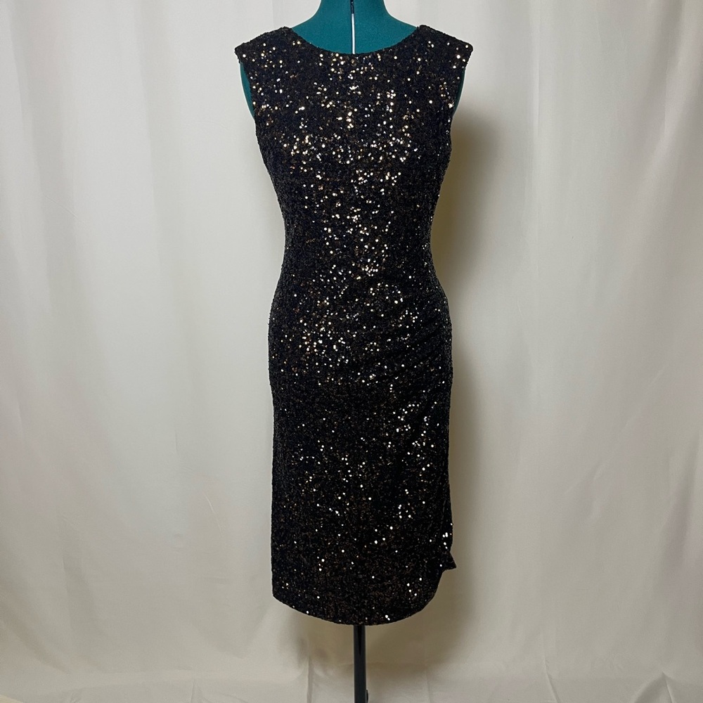 BNWT LK Bennett Black Sequin Sheath Dress